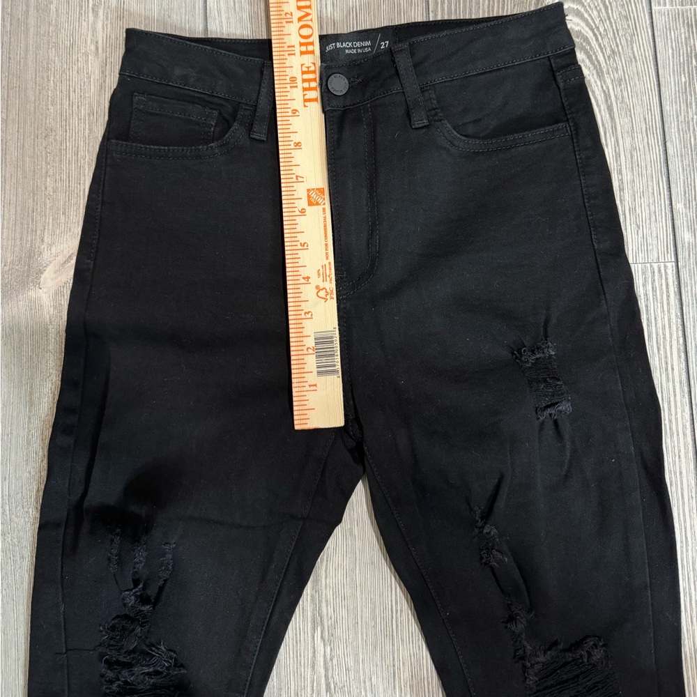 JBD High Rise Deconstructed Skinny Jean, Black Denim, Size 27, New without tags, - Picture 10 of 11